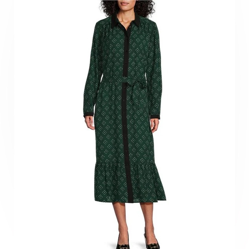 Investments | Green/Black Midi Dress